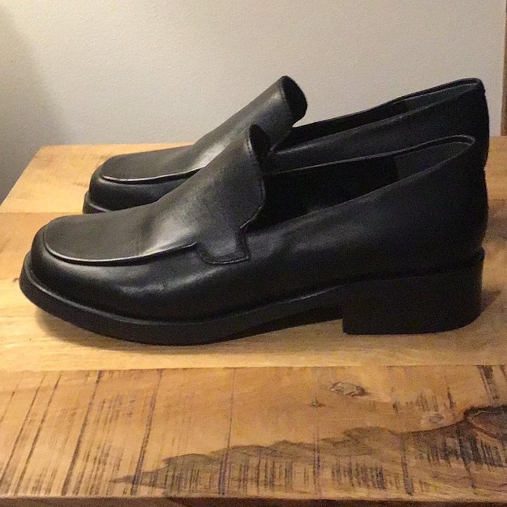 Franco Sarto Classic Black Leather Loafers